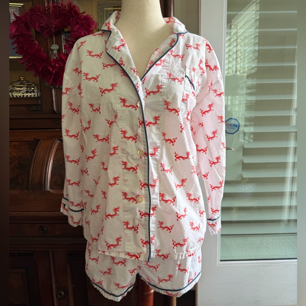 Marigot Pajama Short Set with Red Dragons